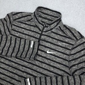 Nike Dri Fit 1/4 Zip Runner Pullover Men's M Black Gray Athletic  Top